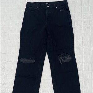 Express Women's Black Modern Straight Jeans